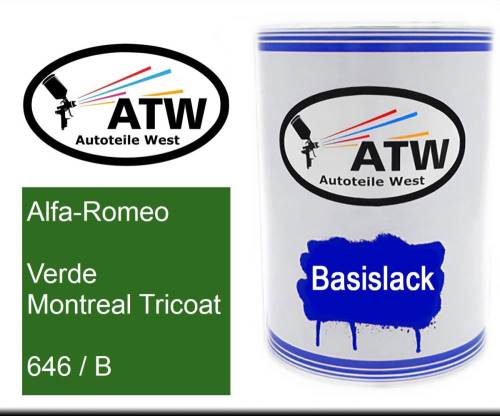 Alfa-Romeo, Verde Montreal Tricoat, 646 / B: 500ml Lackdose, von ATW Autoteile West.